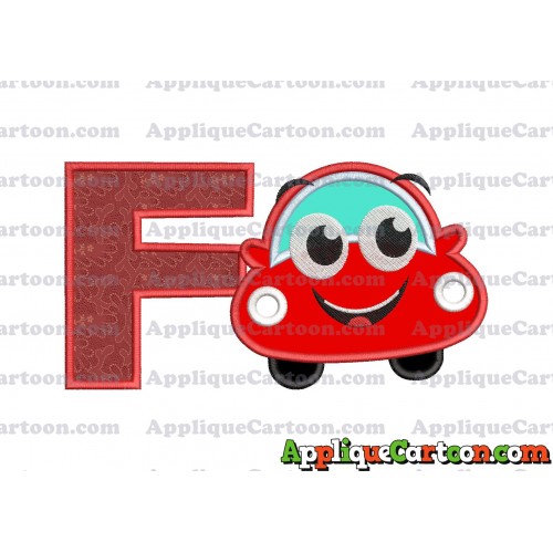 Happy Car Applique Embroidery Design With Alphabet F