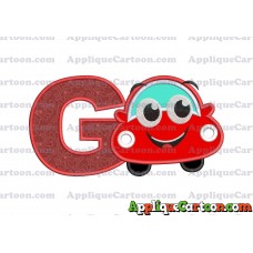 Happy Car Applique Embroidery Design With Alphabet G