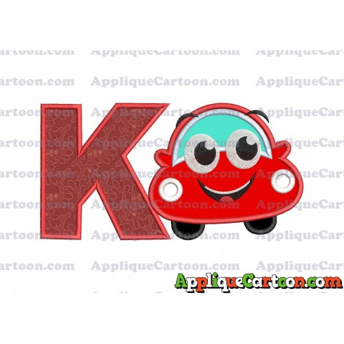 Happy Car Applique Embroidery Design With Alphabet K