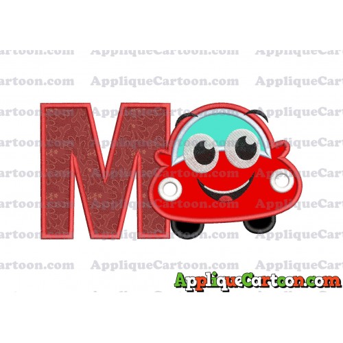 Happy Car Applique Embroidery Design With Alphabet M