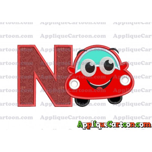 Happy Car Applique Embroidery Design With Alphabet N