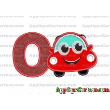 Happy Car Applique Embroidery Design With Alphabet O