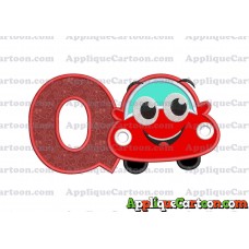 Happy Car Applique Embroidery Design With Alphabet Q