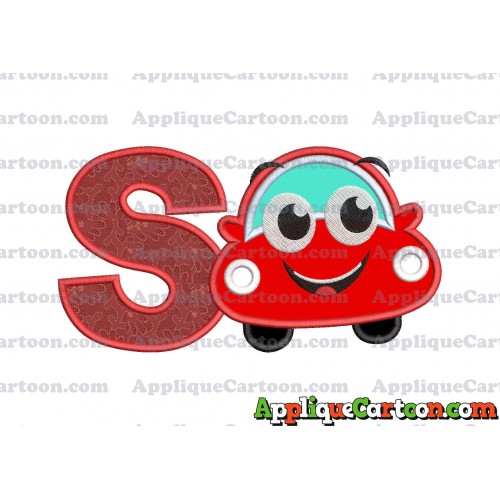 Happy Car Applique Embroidery Design With Alphabet S