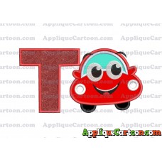Happy Car Applique Embroidery Design With Alphabet T