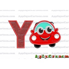 Happy Car Applique Embroidery Design With Alphabet Y
