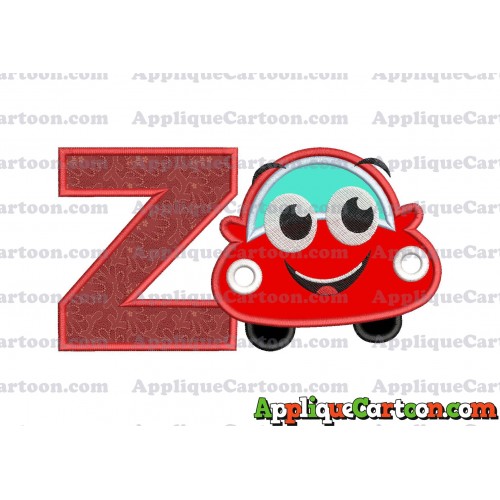 Happy Car Applique Embroidery Design With Alphabet Z