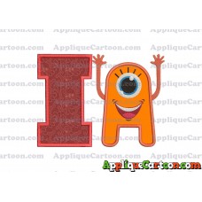 Happy Monster Applique Embroidery Design With Alphabet I