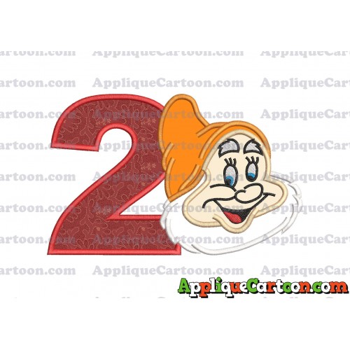 Happy Snow White Applique Design Birthday Number 2