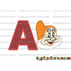 Happy Snow White Applique Design With Alphabet A