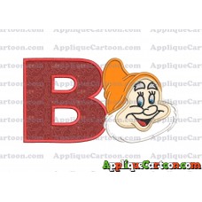 Happy Snow White Applique Design With Alphabet B