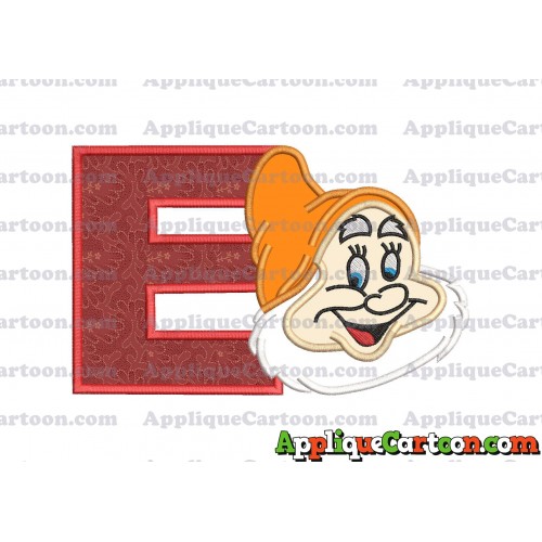 Happy Snow White Applique Design With Alphabet E