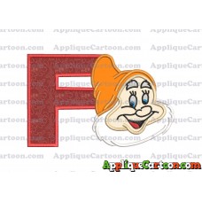 Happy Snow White Applique Design With Alphabet F