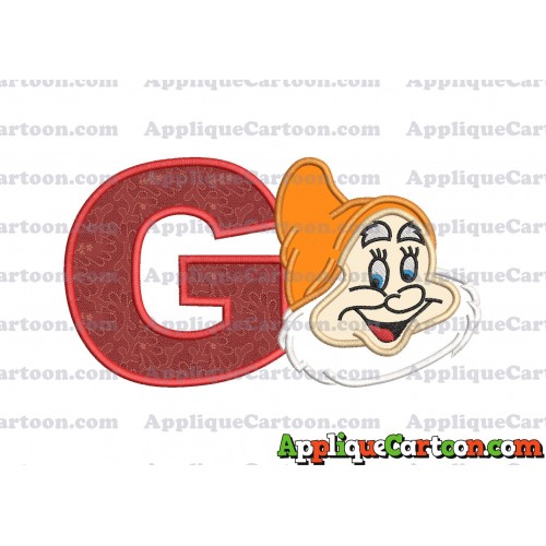 Happy Snow White Applique Design With Alphabet G
