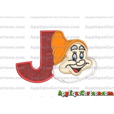 Happy Snow White Applique Design With Alphabet J