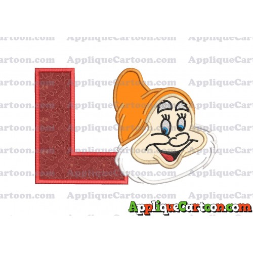 Happy Snow White Applique Design With Alphabet L