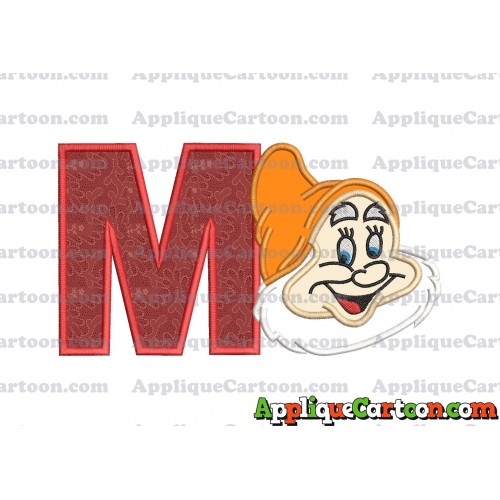 Happy Snow White Applique Design With Alphabet M