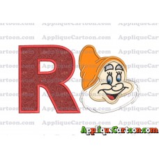 Happy Snow White Applique Design With Alphabet R