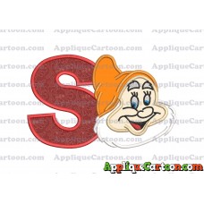 Happy Snow White Applique Design With Alphabet S