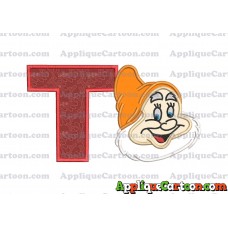 Happy Snow White Applique Design With Alphabet T