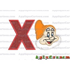 Happy Snow White Applique Design With Alphabet X