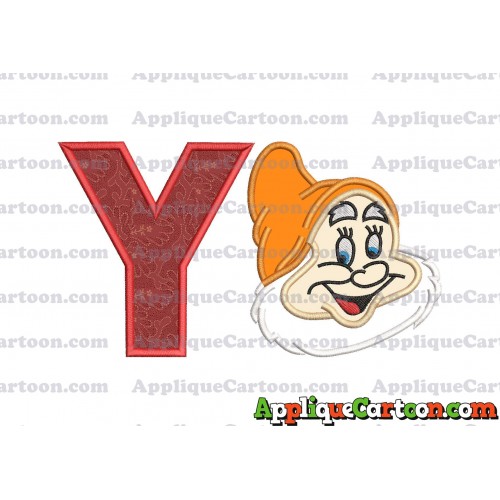 Happy Snow White Applique Design With Alphabet Y