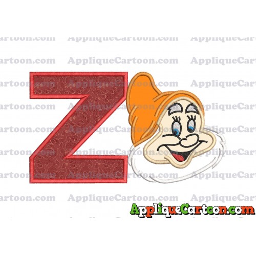 Happy Snow White Applique Design With Alphabet Z