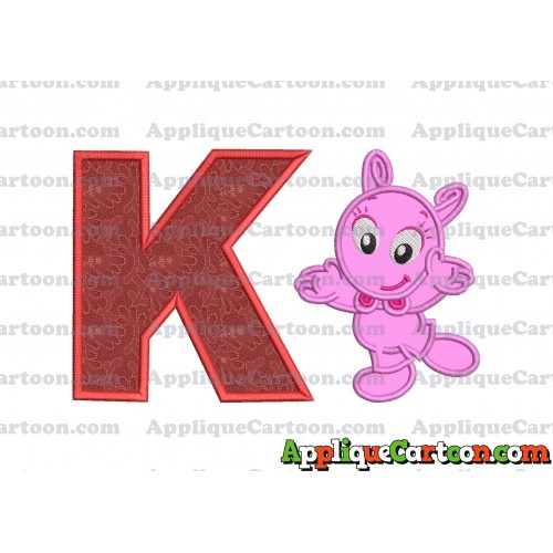 Happy Uniqua Backyardigans Applique Design With Alphabet K