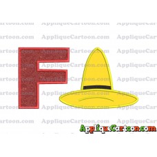 Hat Curious George Applique Embroidery Design With Alphabet F