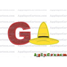 Hat Curious George Applique Embroidery Design With Alphabet G