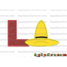 Hat Curious George Applique Embroidery Design With Alphabet L
