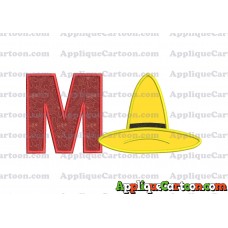 Hat Curious George Applique Embroidery Design With Alphabet M