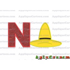 Hat Curious George Applique Embroidery Design With Alphabet N