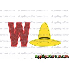 Hat Curious George Applique Embroidery Design With Alphabet W