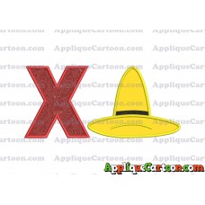Hat Curious George Applique Embroidery Design With Alphabet X