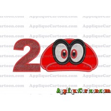 Hat Super Mario Odyssey Applique 01 Embroidery Design Birthday Number 2