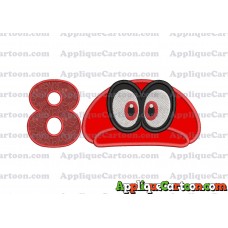 Hat Super Mario Odyssey Applique 01 Embroidery Design Birthday Number 8