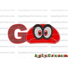 Hat Super Mario Odyssey Applique 01 Embroidery Design With Alphabet G