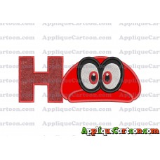 Hat Super Mario Odyssey Applique 01 Embroidery Design With Alphabet H