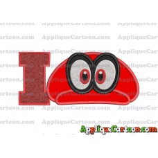 Hat Super Mario Odyssey Applique 01 Embroidery Design With Alphabet I