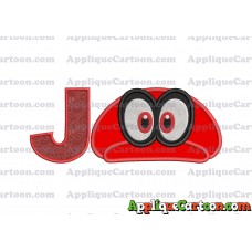 Hat Super Mario Odyssey Applique 01 Embroidery Design With Alphabet J