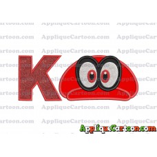 Hat Super Mario Odyssey Applique 01 Embroidery Design With Alphabet K