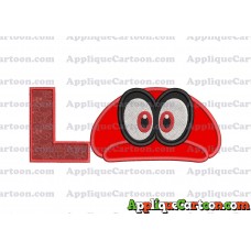 Hat Super Mario Odyssey Applique 01 Embroidery Design With Alphabet L