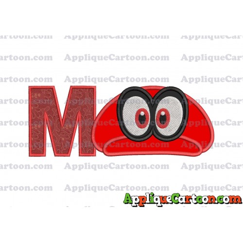Hat Super Mario Odyssey Applique 01 Embroidery Design With Alphabet M