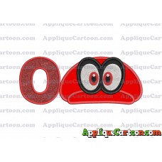 Hat Super Mario Odyssey Applique 01 Embroidery Design With Alphabet O