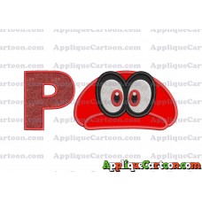 Hat Super Mario Odyssey Applique 01 Embroidery Design With Alphabet P