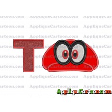 Hat Super Mario Odyssey Applique 01 Embroidery Design With Alphabet T