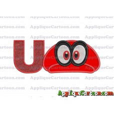 Hat Super Mario Odyssey Applique 01 Embroidery Design With Alphabet U