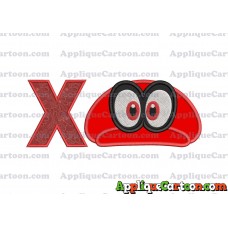 Hat Super Mario Odyssey Applique 01 Embroidery Design With Alphabet X