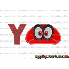 Hat Super Mario Odyssey Applique 01 Embroidery Design With Alphabet Y